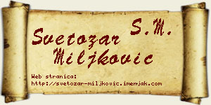 Svetozar Miljković vizit kartica